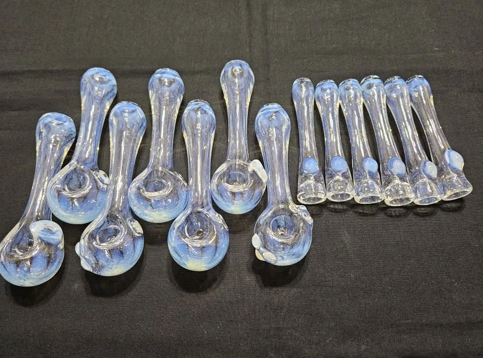 Clear forms with a soft blue glow