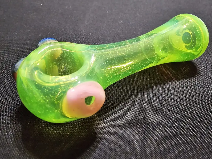 Translucent green & a pink accent